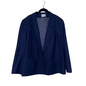 Pendleton Vintage Dark Academia Blazer Women XL‎ Navy Blue Virgin Wool USA